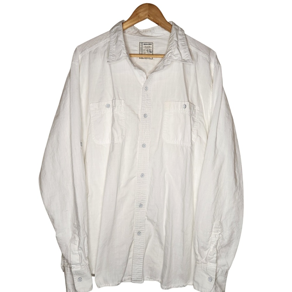 ALEXANDER JULIAN COLOURS Roll Tab long Sleeve Shirt Mens XXL White Cotton